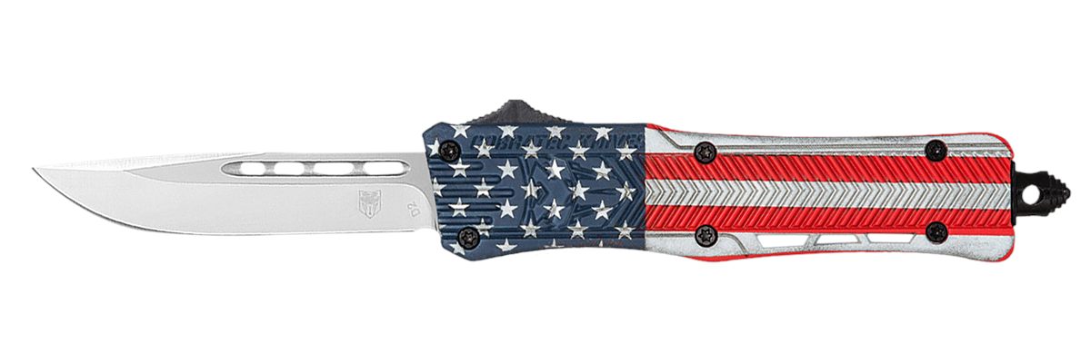 Cobratec Knives MUSACTK1MDNS CTK-1 American Flag Medium 3in OTF Drop Point