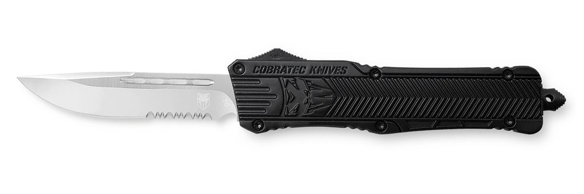 Cobra TEC Knives LBCTK1LDS CTK-1 Large 3.75in OTF Drop Point Part Serrated