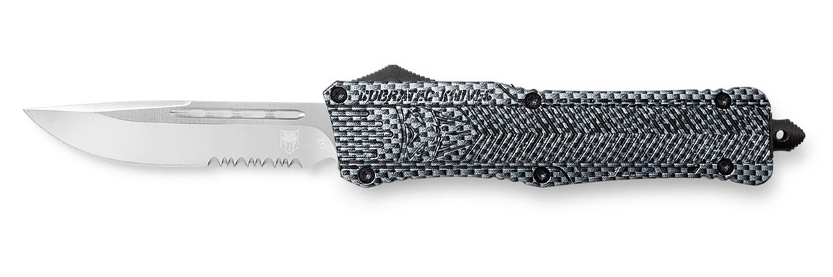 Cobra TEC Knives LCFCTK1LDS CTK-1 Large 3.75in OTF Drop Point Part Serrated