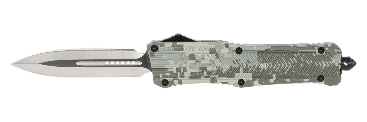 CobraTec Knives LADCCTK1DAGNS CTK-1  Large 3.75" OTF Dagger Plain D2 Steel Blade/Army DigiCamo Aluminum Handle Features Glass Breaker Includes Pocket Clip