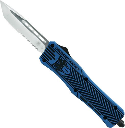 Cobratec Knives Medium CTK1 OTF NRA Blue 3in Tanto Serrated