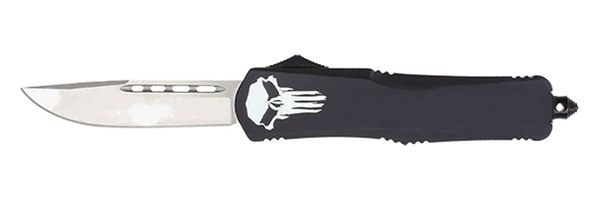 CobraTec Large FS3 OTF Black Punisher 3.5in D2 Steel DRP PNT view 2