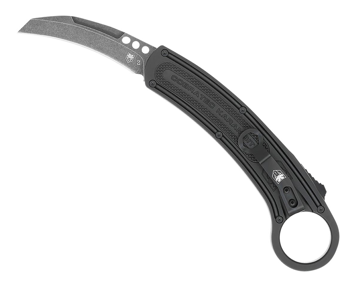 Cobra TEC Knives CTBKRH Karambit 2.75in Folding Plain Stonewashed D2 Steel