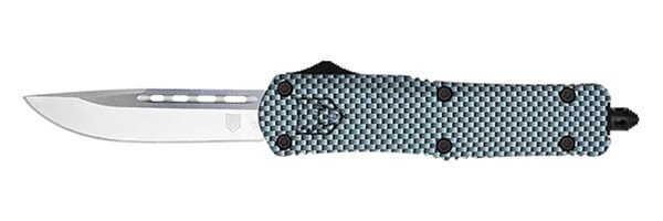 Cobratec Knives Medium FS3 OTF Carbon Fiber 3in D2 Drop Point view 2