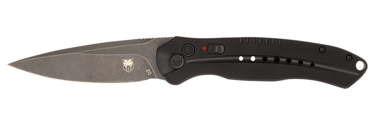 Cobra TEC Knives BLKDIABLOAUTO Diablo 3.50in Folding Black Stonewashed D2 S