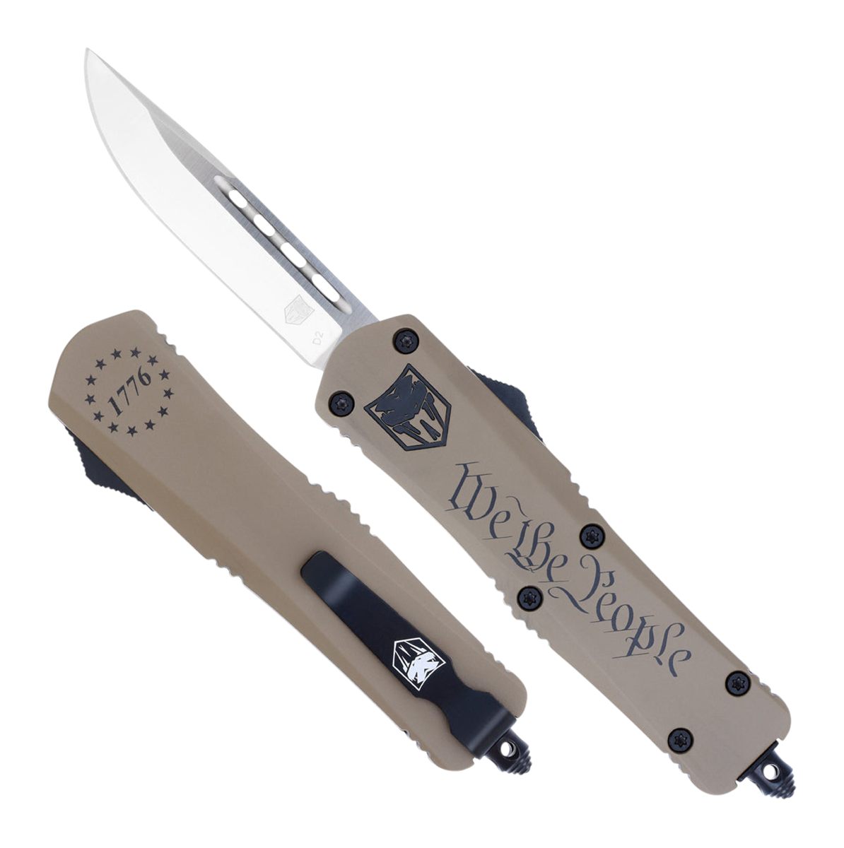 CobraTec Knives MWTPFS3DNS FS-3 We The People Medium 3in OTF Drop Point Pla