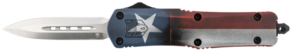 Cobra TEC Knives MCTXFS3DAGNS FS-3 Texas Flag Medium 3in OTF Dagger Plain S