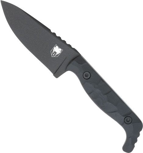 CobraTec Kingpin 4in Fixed BLD Black D2 Steel W/Kydex Sheath