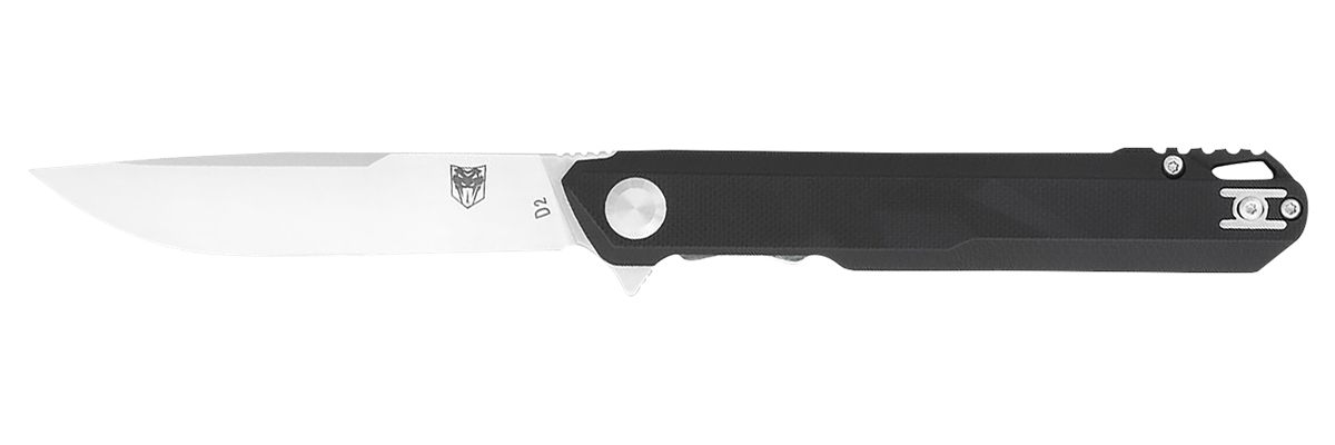 Cobra TEC Knives CTMONBLK Monarch 3.50in Folding Plain Satin D2 Steel Blade