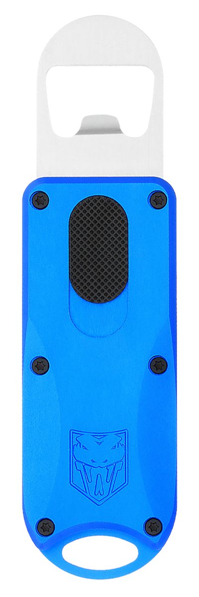 Cobra TEC Knives CTOTFBOBLU Bottle Opener Blue Aluminum/Stainless Steel
