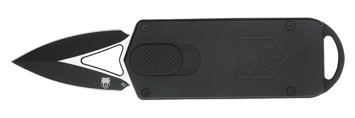 Cobra TEC Knives CTASPBLK ASP 1.94in OTF Dagger Plain D2 Steel Blade, 3.31i