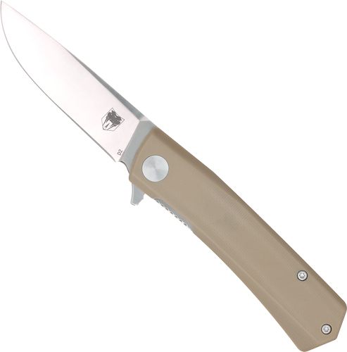 COBRATEC SERPENT FOLDER 3" SS/TAN D2 BLADE G-10 SCALES