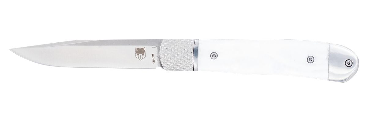 Cobra TEC Knives CTTHRWTABA154CM Trapper Small 3.13in Folding Plain 154CM S
