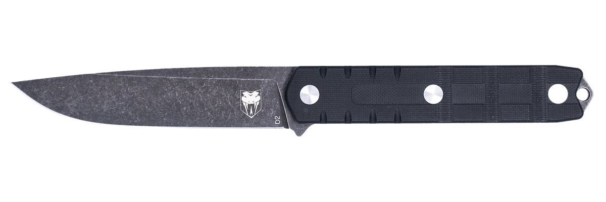 Cobra TEC Knives CTOWBLKDNS Outdoor Warrior 4.50in Fixed Drop Point Plain S
