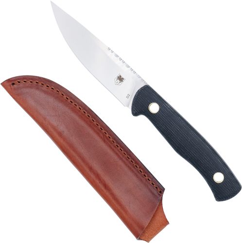 Cobratec Knives Koonsman 4in Fixed BLD Black D2 W/Leather Sheath