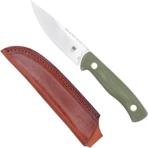 Cobratec Knives Koonsman 4in Fixed BLD OD Green D2 W/Leather Sheath