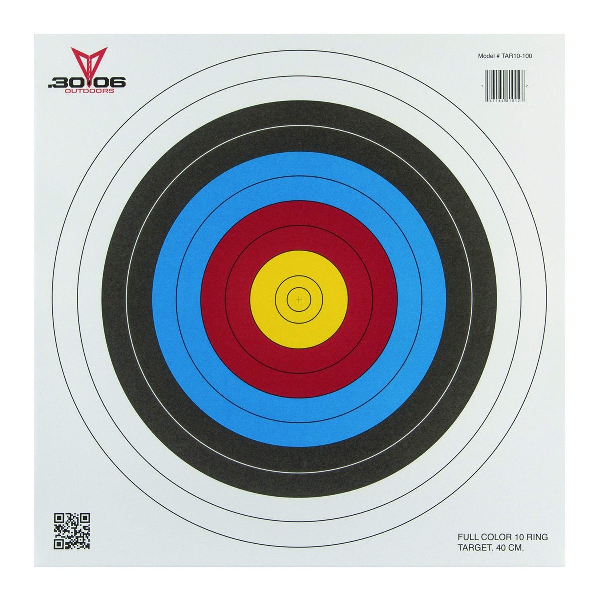 3006 Outdoors 10 Ring Paper Target 100 Count