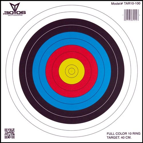 3006 Outdoors 10 Ring Paper Target 100 Count view 2