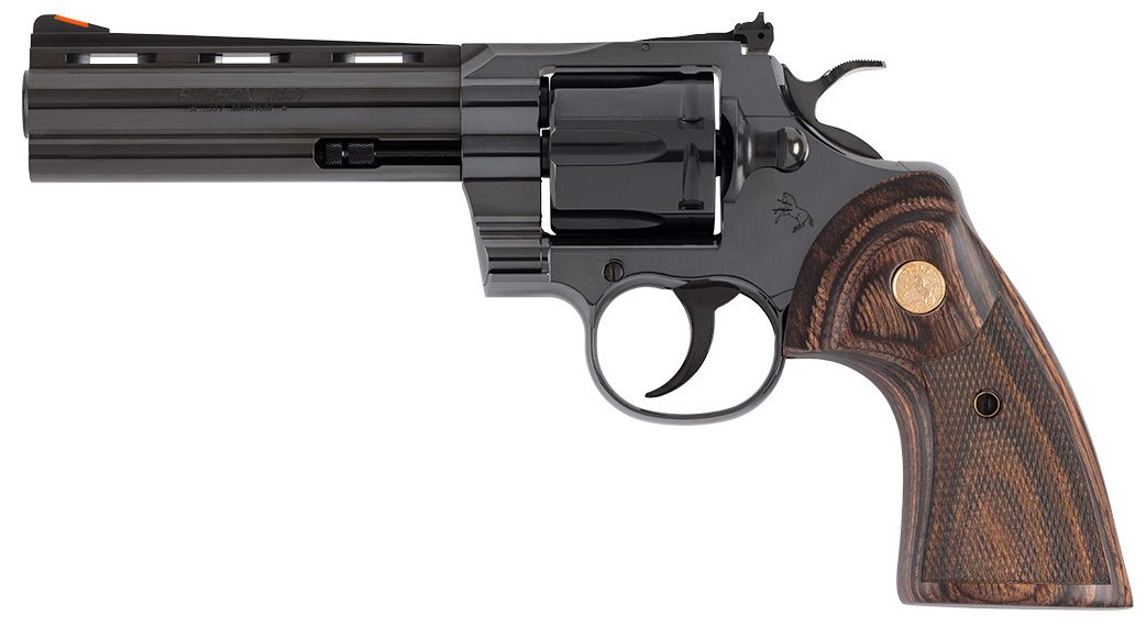 Colt Clt Python 357mag 5 Blued Wood Gold Grip