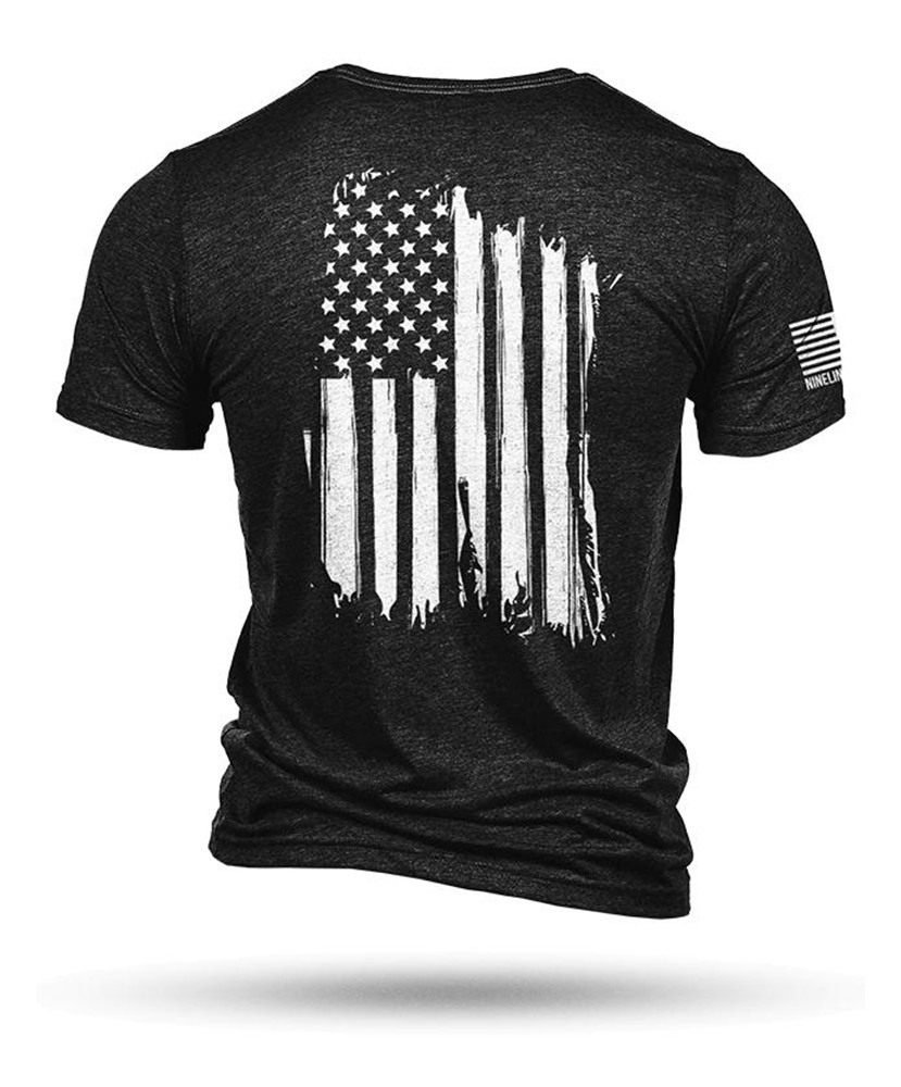 Nine Line Apparel America Short Sleeve Shirt Black Triblend XL