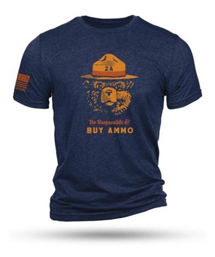 Nine Line Apparel 2A Bear Navy Triblend T-Shirt M