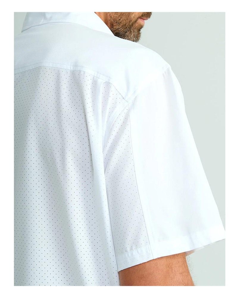 Marolina HUK Tide Point Short Sleeve Button Down Shirt White L view 2