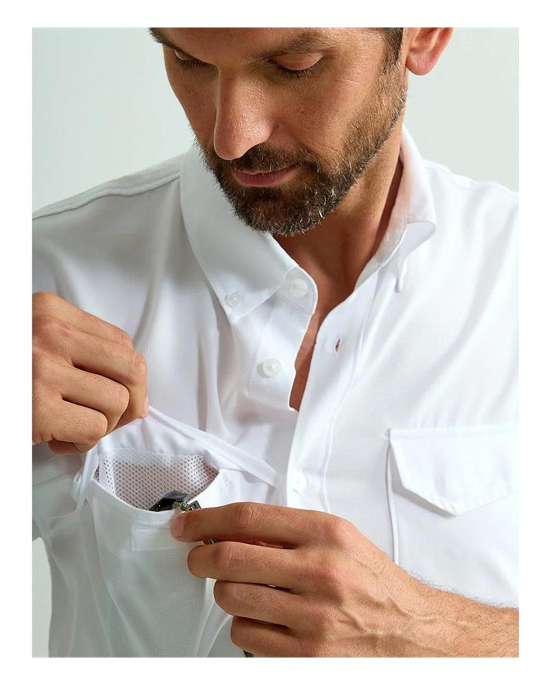 Marolina HUK Tide Point Short Sleeve Button Down Shirt White 2XL
