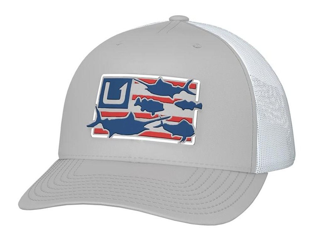 Marolina HUK Trophy Flag Trucker Hat Light Grey