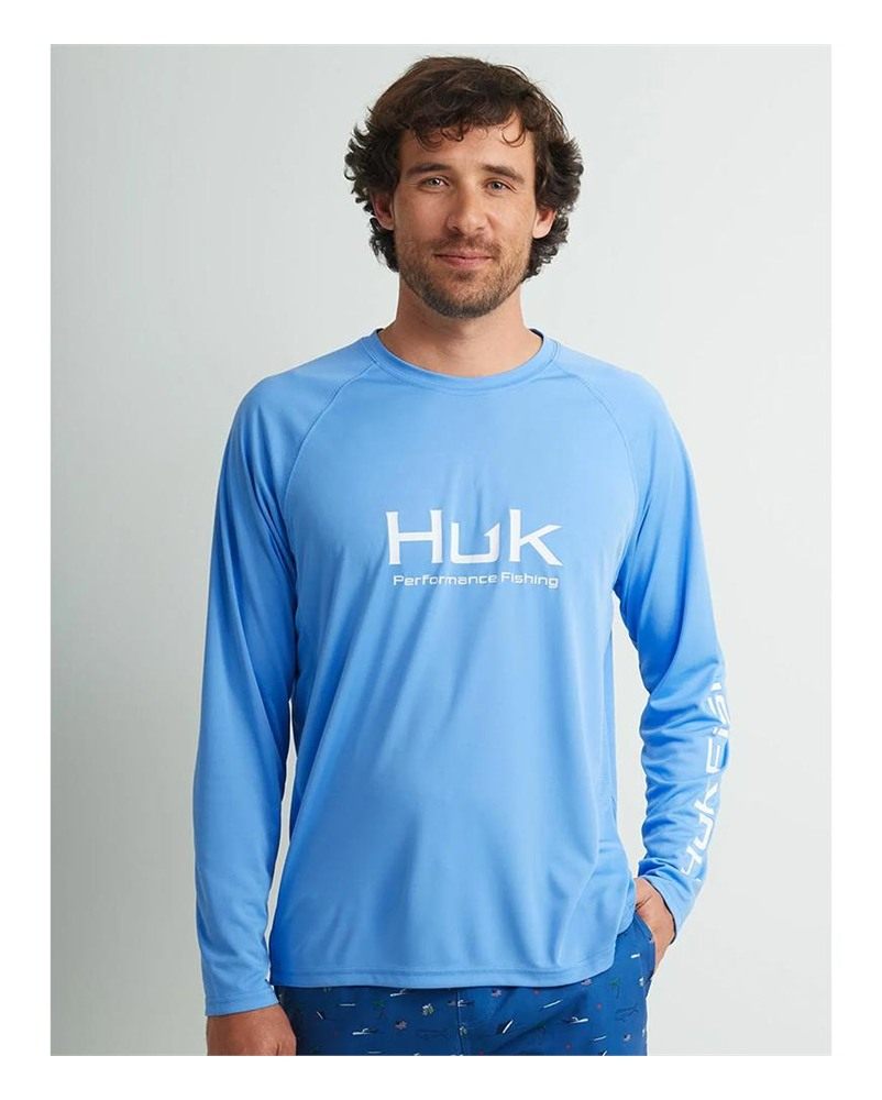 Marolina HUK Vented Pursuit Long Sleeve Shirt Blue S