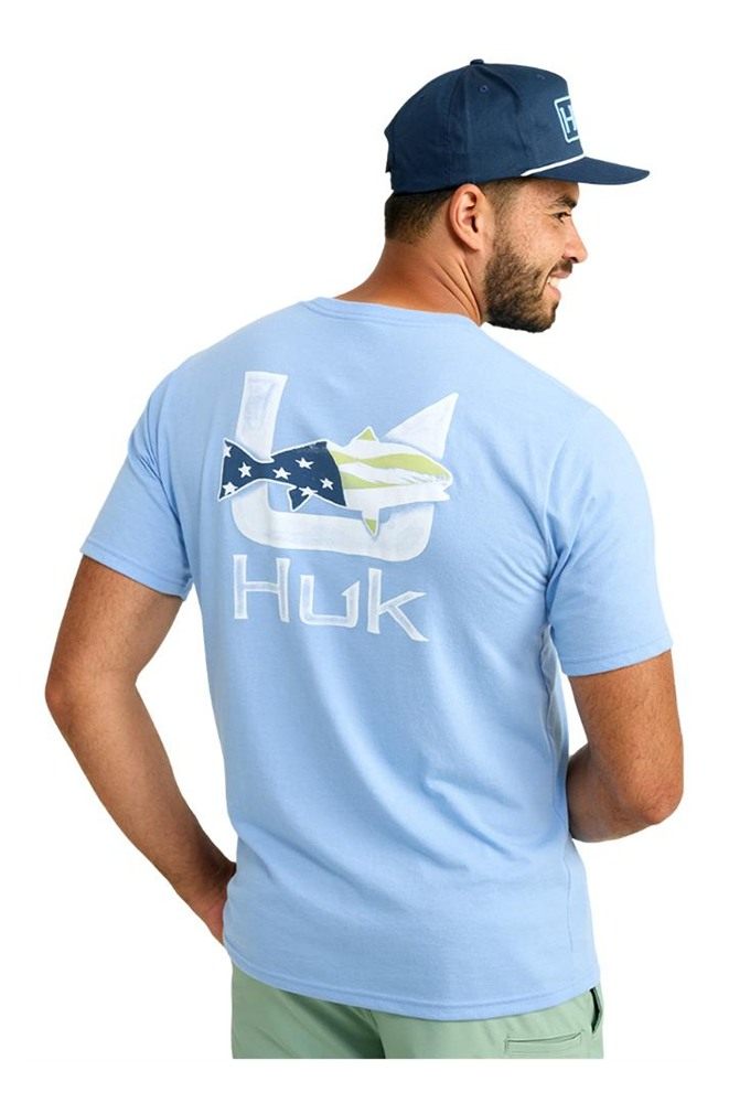 Marolina HUK Fish Flag Short Sleeve Shirt Blue S