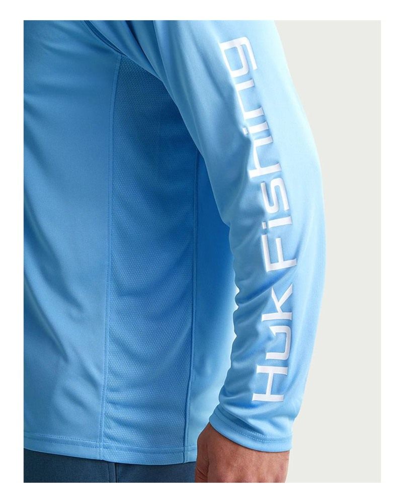 Marolina HUK Vented Pursuit Long Sleeve Hoodie Blue 2XL