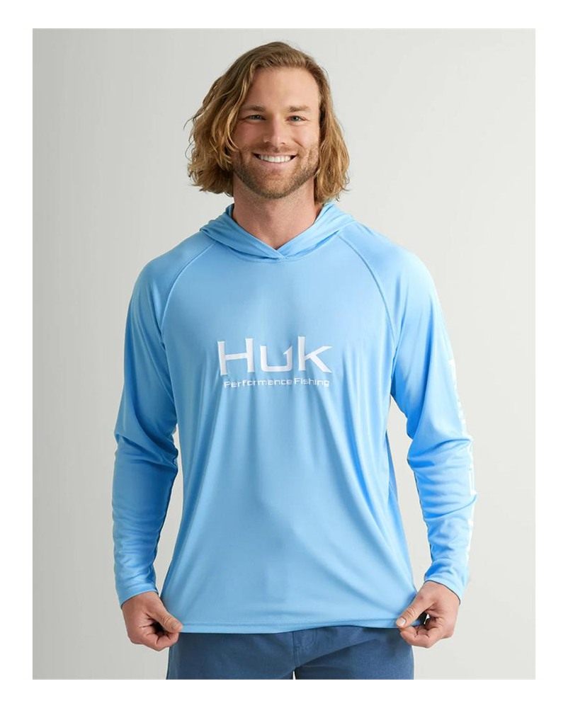 Marolina HUK Vented Pursuit Long Sleeve Hoodie Blue 2XL view 2