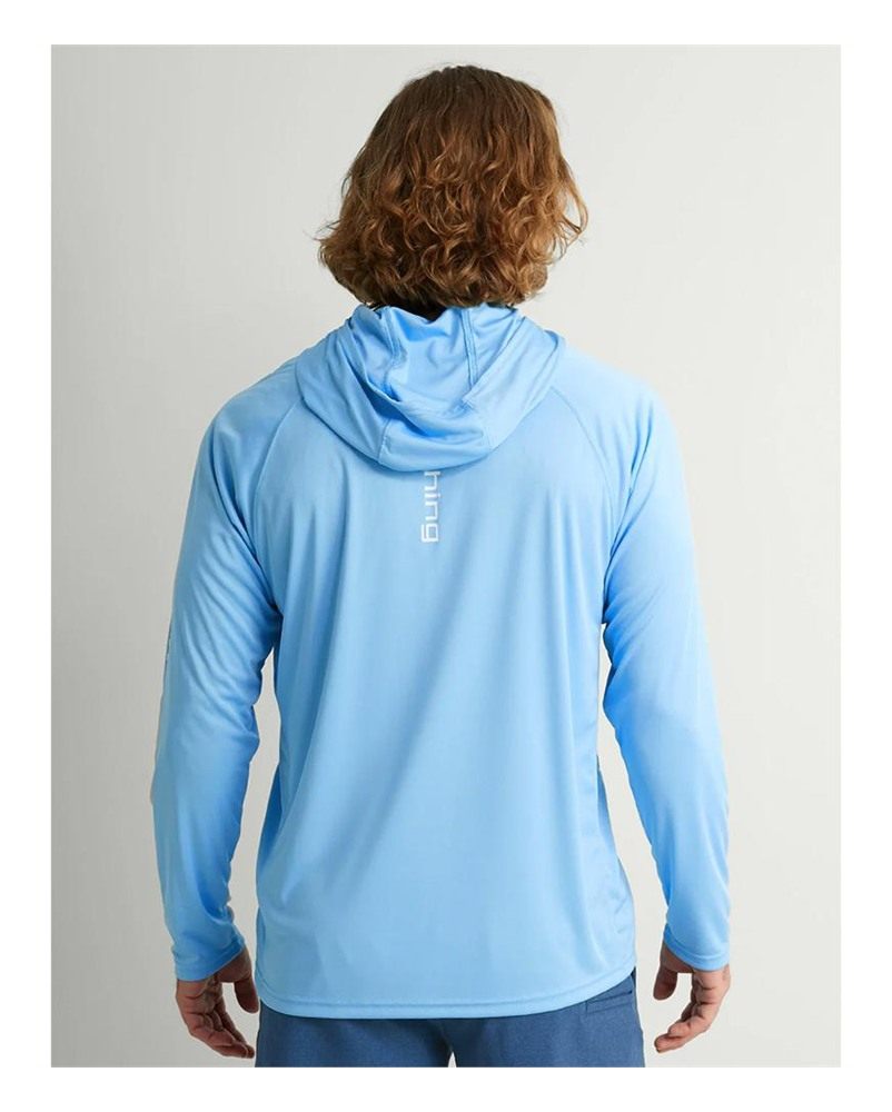Marolina HUK Vented Pursuit Long Sleeve Hoodie Blue 2XL view 3