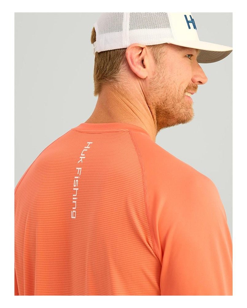 Marolina HUK Icon Crew Long Sleeve Shirt Fresh Salmon L