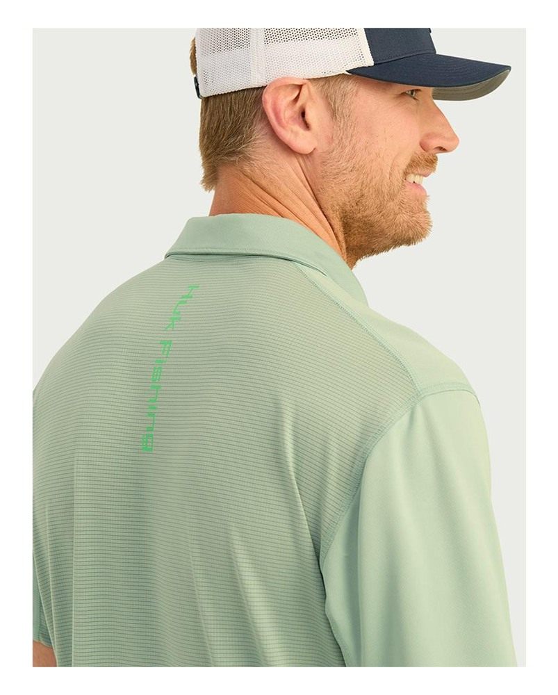 Marolina HUK Icon Polo Short Sleeve Shirt Fog Green L