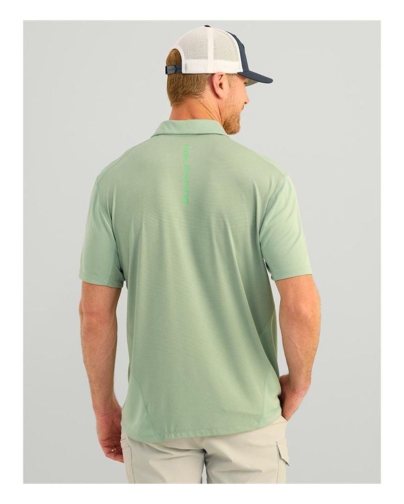 Marolina HUK Icon Polo Short Sleeve Shirt Fog Green L view 2