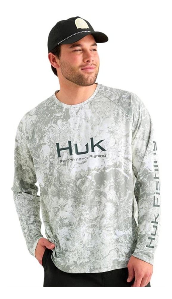 Marolina HUK Mossy Oak Pursuit Performance Long Sleeve Crew Shirt Seagrass view 4