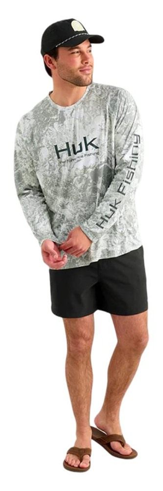 Marolina HUK Mossy Oak Pursuit Performance Long Sleeve Crew Shirt Seagrass view 6