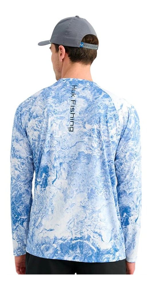 Marolina HUK Mossy Oak Pursuit Performance Long Sleeve Crew Shirt Regatta 2 view 4