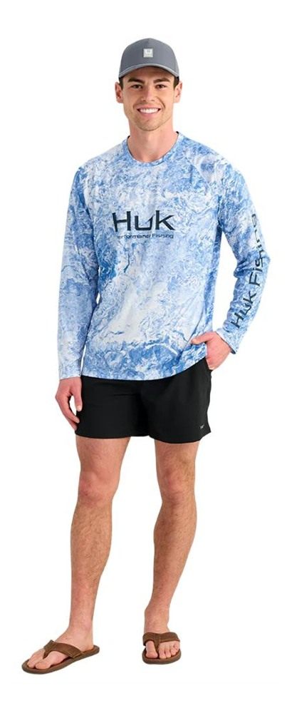Marolina HUK Mossy Oak Pursuit Performance Long Sleeve Crew Shirt Regatta 2 view 5
