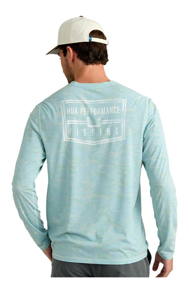 Marolina HUK Drift Performance Long Sleeve Shirt Heron Blue XL view 3