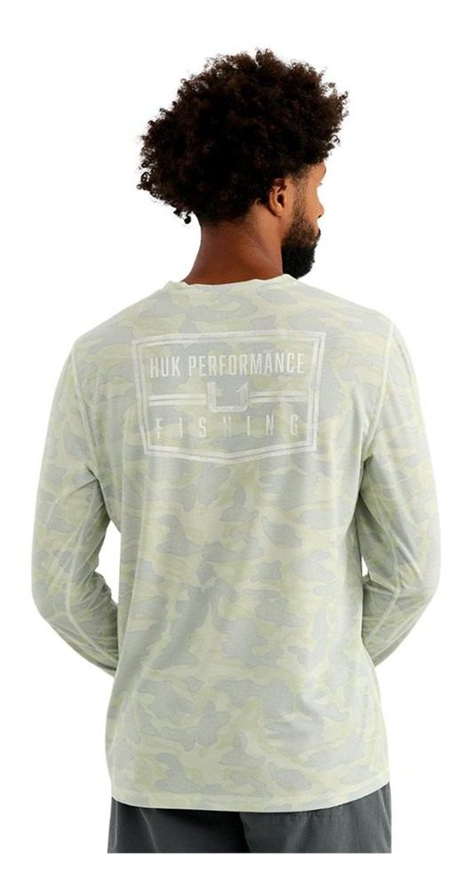 Marolina HUK Drift Performance Long Sleeve Shirt Pale Algae L view 4