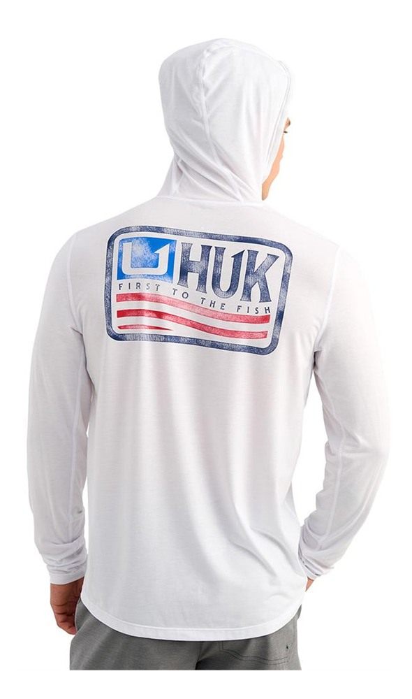 Marolina HUK Drift Long Sleeve Hoodie White L view 3