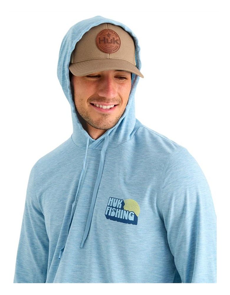 Marolina HUK Drift Long Sleeve Hoodie Shipyard Heather L view 2