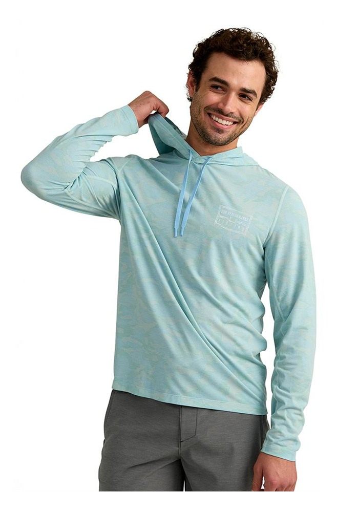 Marolina HUK Drift Performance Hoodie Long Sleeve Shirt Heron Blue S view 3