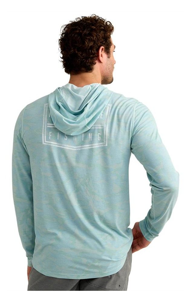 Marolina HUK Drift Performance Hoodie Long Sleeve Shirt Heron Blue S view 4