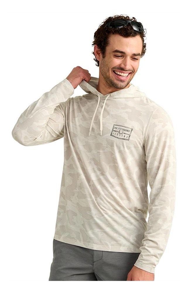 Marolina HUK Drift Performance Hoodie Long Sleeve Shirt Silver Birch Camo S view 4