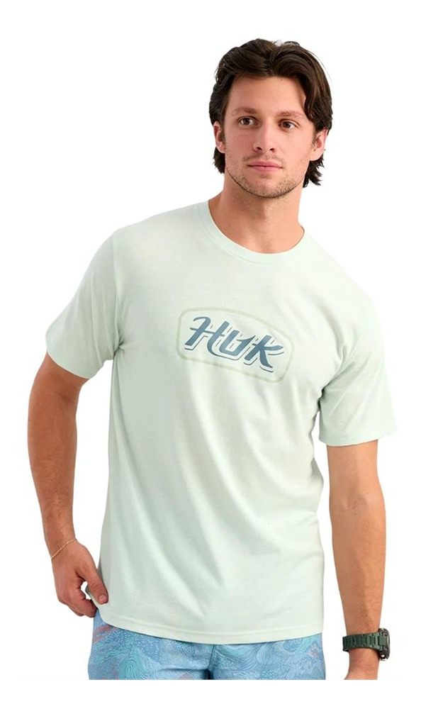 Marolina HUK Script Short Sleeve Tee Pale Algae Heather M