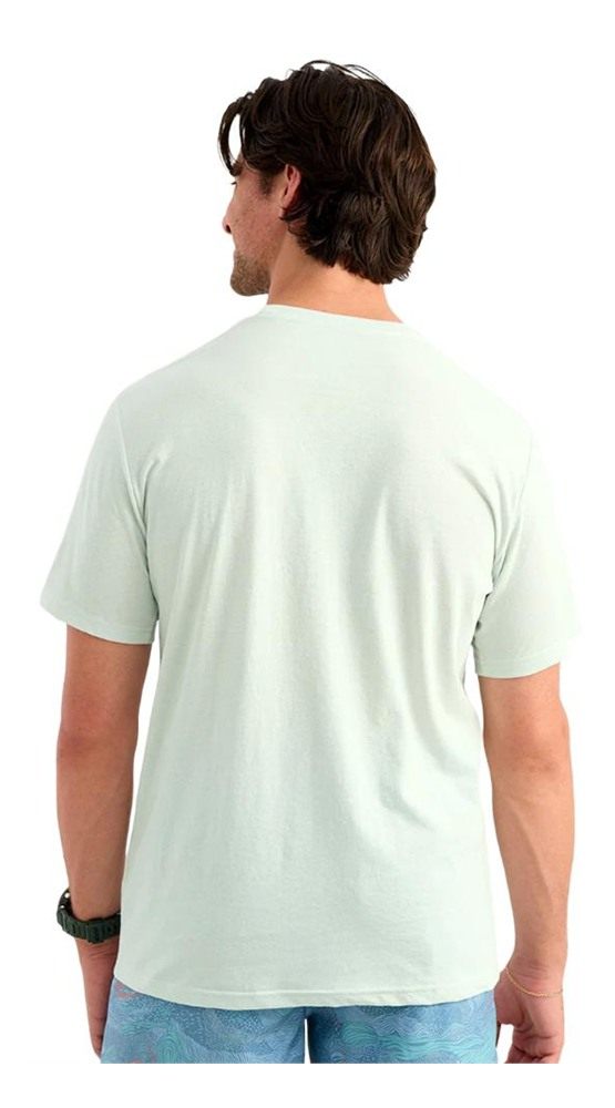 Marolina HUK Script Short Sleeve Tee Pale Algae Heather M view 2