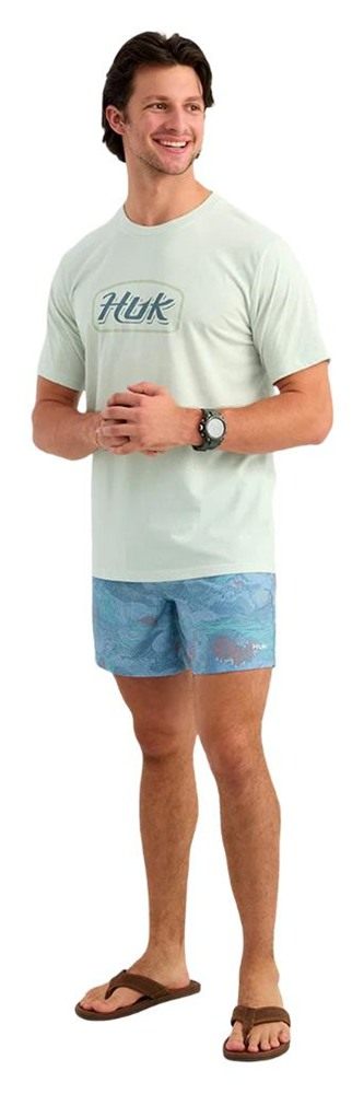 Marolina HUK Script Short Sleeve Tee Pale Algae Heather M view 3